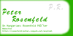 peter rosenfeld business card